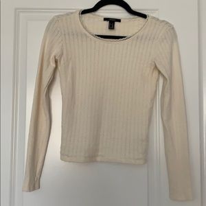 Cream cropped long sleeve